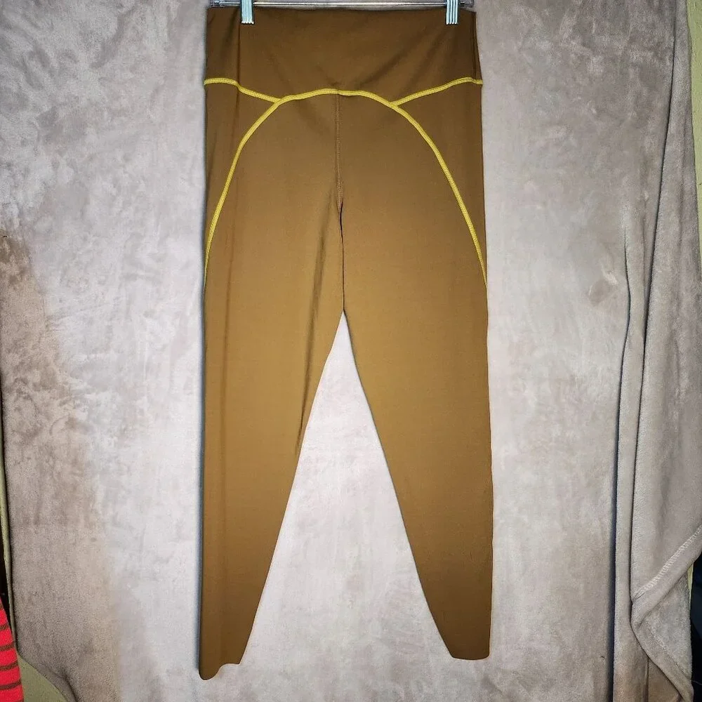 Offline Aerie High-Waisted Mustard/ Yellow Seams Casual Sporty Athletic Leggings - Picture 2 of 5